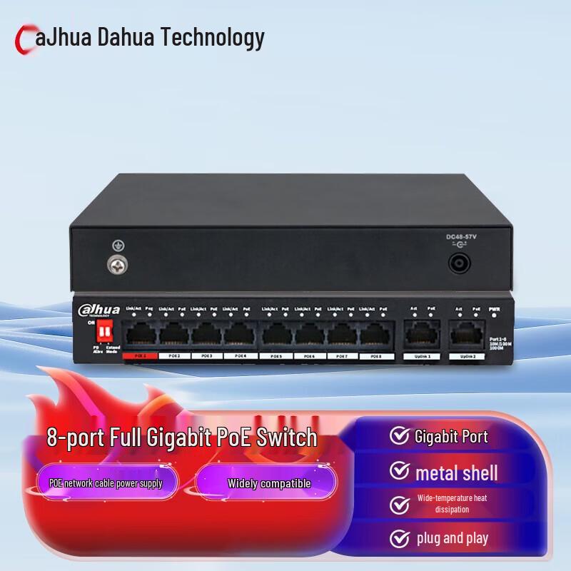 Dahua 8-Port Full Gigabit POE Surveillance Switch CN plug (adapter included)
Dahua 8-Port Full Gigabit POE Surveillance Switch CN plug (adapter included)