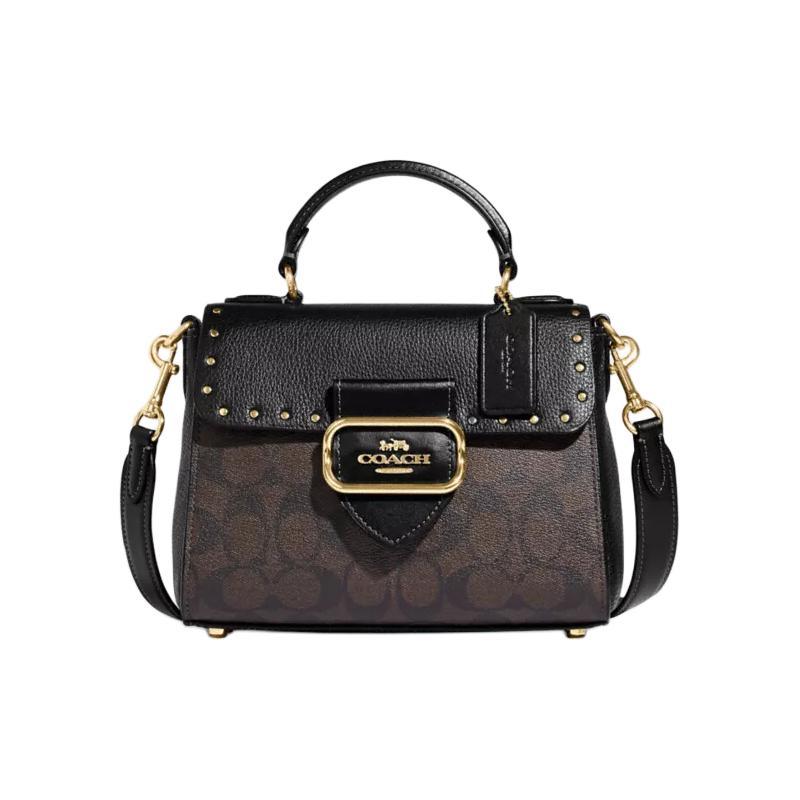 COACH handbag Morgan Series 21 classic old flower all-over printed buckle flip closure rivet decoration leather shoulder crossbody small size women s чорний
COACH handbag Morgan Series 21 classic old flower all-over printed buckle flip closure rivet decoration leather shoulder crossbody small size women s чорний