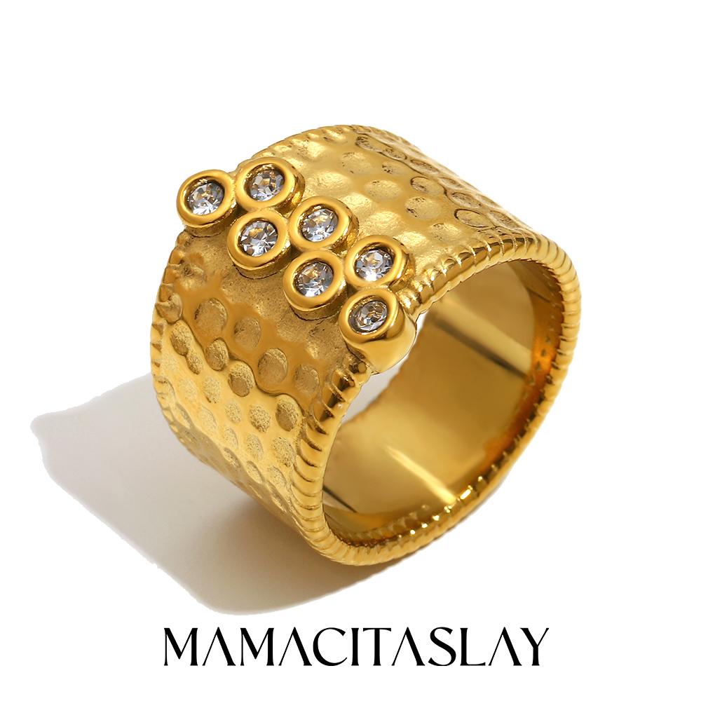 MamacitaSlay Кольцо из нержавеющей стали 316L, многоцветный циркон, с узором в виде молотка, широкое, для вечеринки, водостойкое, женское, кольцо-шарм 6
MamacitaSlay Кольцо из нержавеющей стали 316L, многоцветный циркон, с узором в виде молотка, широкое, для вечеринки, водостойкое, женское, кольцо-шарм 6