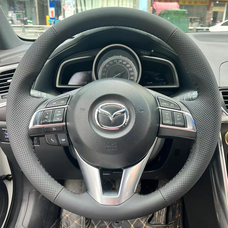 Для Mazda 3 Axela 6 Atenza Mazda 2 CX-3 CX-5 2013-2016 Шкіряний чохол на кермо з ручним швом, нековзкий, чорний з синім 3
Для Mazda 3 Axela 6 Atenza Mazda 2 CX-3 CX-5 2013-2016 Шкіряний чохол на кермо з ручним швом, нековзкий, чорний з синім 3