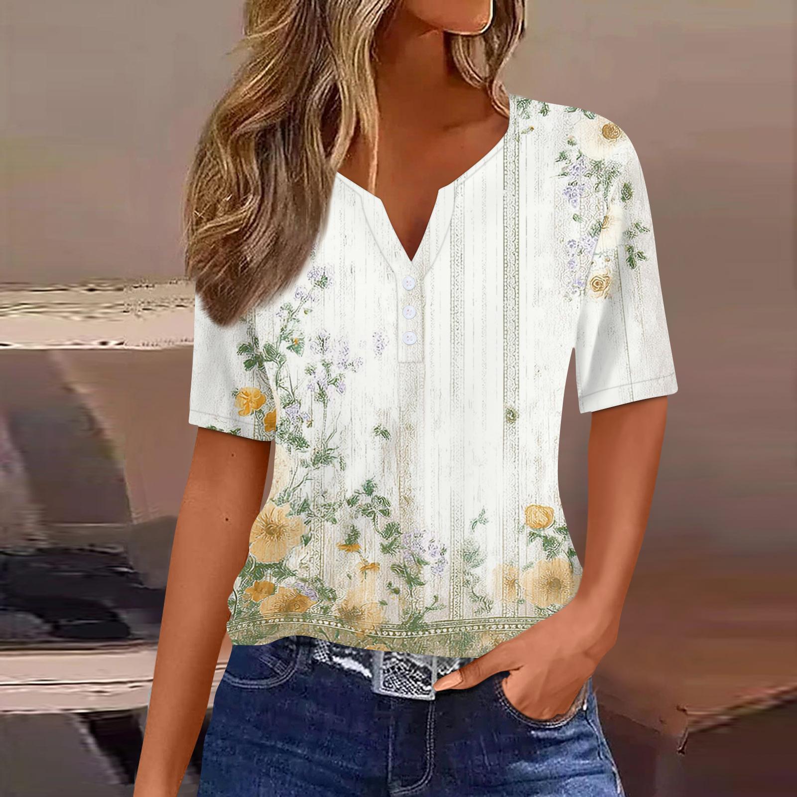 Casual V Neck Short Sleeve Blouses for Women Gradient Printed Women s Short Sleeve Tops Loose Fit Lightweight Fabric Pullover Shirts L білий
Casual V Neck Short Sleeve Blouses for Women Gradient Printed Women s Short Sleeve Tops Loose Fit Lightweight Fabric Pullover Shirts L білий