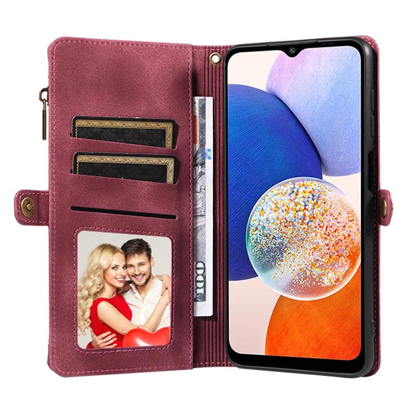 For Samsung Galaxy A14 4G/5G Zipper Pocket Viewing Stand Wallet Leather Case Phone Cover with Strap Red
For Samsung Galaxy A14 4G/5G Zipper Pocket Viewing Stand Wallet Leather Case Phone Cover with Strap Red