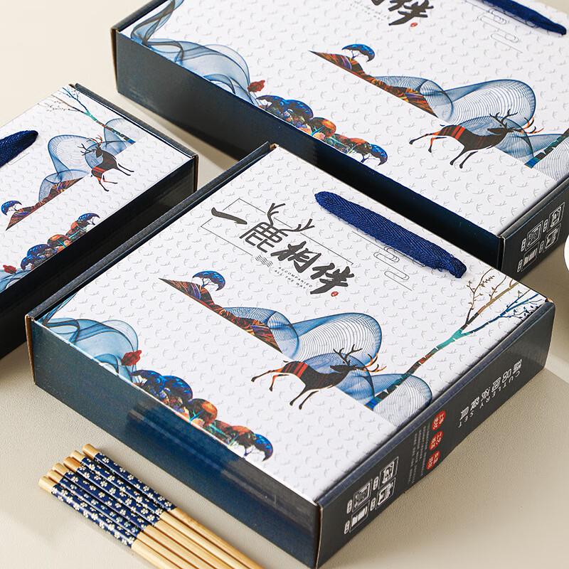 Deer Motif Ceramic Dinnerware Gift Set (6 Bowls, 6 Pairs Chopsticks)
Deer Motif Ceramic Dinnerware Gift Set (6 Bowls, 6 Pairs Chopsticks)