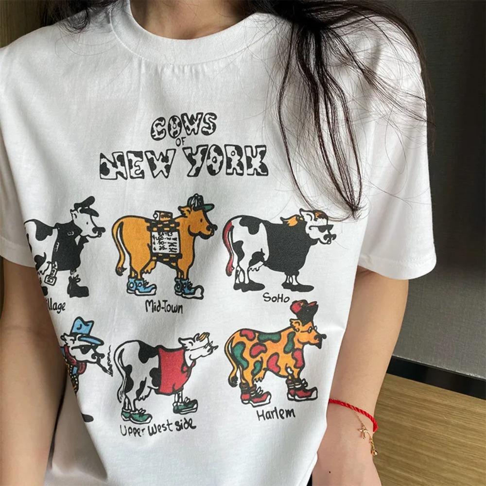 Funny Cows of New York Graphic Printing Women T Shirts White Loose Short Sleeve TopsTees 2025 Summer Harajuku 4XL
Funny Cows of New York Graphic Printing Women T Shirts White Loose Short Sleeve TopsTees 2025 Summer Harajuku 4XL
