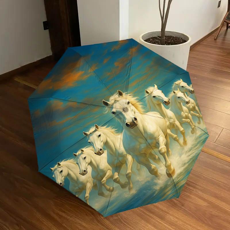 Elegant White Horse Stamp Design Automatic Opening/Closing Umbrella with Foldable Design, , Travelers, Daily Use - Perfect Gift for All Occa
Elegant White Horse Stamp Design Automatic Opening/Closing Umbrella with Foldable Design, , Travelers, Daily Use - Perfect Gift for All Occa