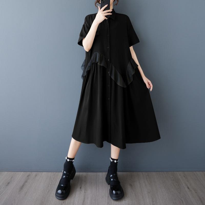 Короткий рукав Большие размеры винтажные новые платья для женщин повседневные свободные длинные летние платья-рубашки чёрный
Короткий рукав Большие размеры винтажные новые платья для женщин повседневные свободные длинные летние платья-рубашки чёрный