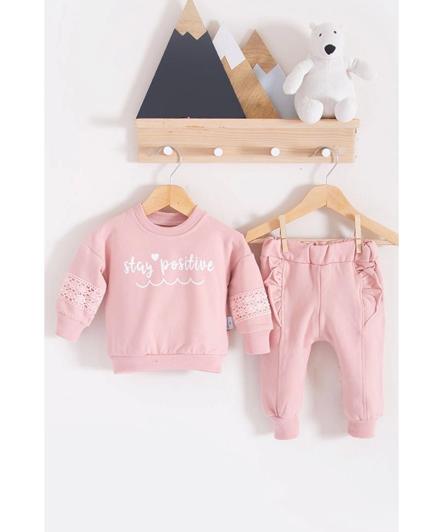 Stay Positive Lace 2-Piece Cotton Baby Girl Set 
Stay Positive Lace 2-Piece Cotton Baby Girl Set