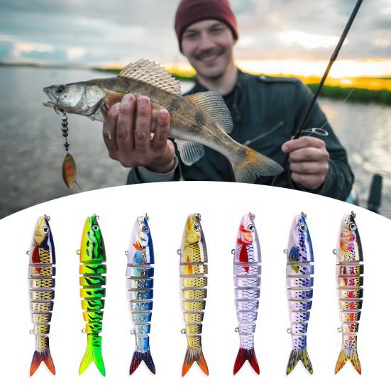 Jointed Artificial Bait Fishing Lure with 3D Eyes Realistic Looking Vibrant Color Fake Bait Hard Lure with Treble Hooks
Jointed Artificial Bait Fishing Lure with 3D Eyes Realistic Looking Vibrant Color Fake Bait Hard Lure with Treble Hooks