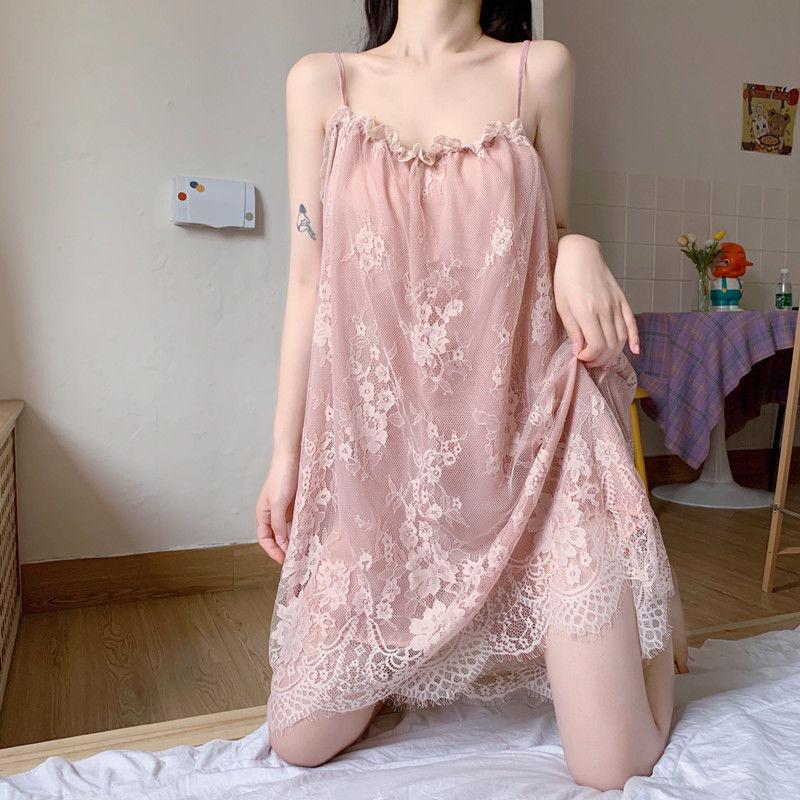 Summer very fairy suspender nightgown female sexy princess style court sweet thin lace sleeveless pajamas female large size S 40-55kg розовый
Summer very fairy suspender nightgown female sexy princess style court sweet thin lace sleeveless pajamas female large size S 40-55kg розовый