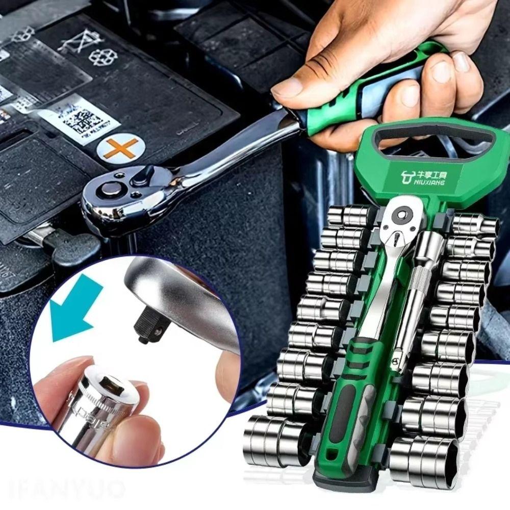 72 Tooth Ratchet Wrench Set 1/4 3/8 1/2 Socket Wrench Set Socket Tray Tool Tool Storage Style-A
72 Tooth Ratchet Wrench Set 1/4 3/8 1/2 Socket Wrench Set Socket Tray Tool Tool Storage Style-A