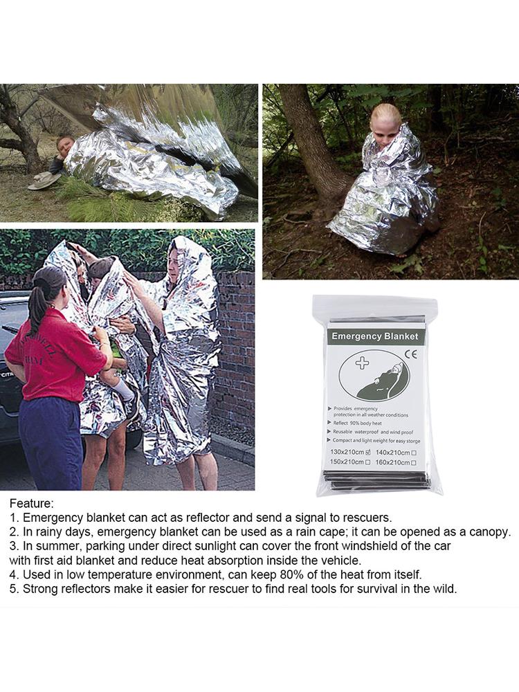 130x210cm Gigantic Space Blanket Keeps You Warm Waterproof Blankets Emergency Supplies Silver Foil Blanket for Outdoors Camping China Mainland
130x210cm Gigantic Space Blanket Keeps You Warm Waterproof Blankets Emergency Supplies Silver Foil Blanket for Outdoors Camping China Mainland