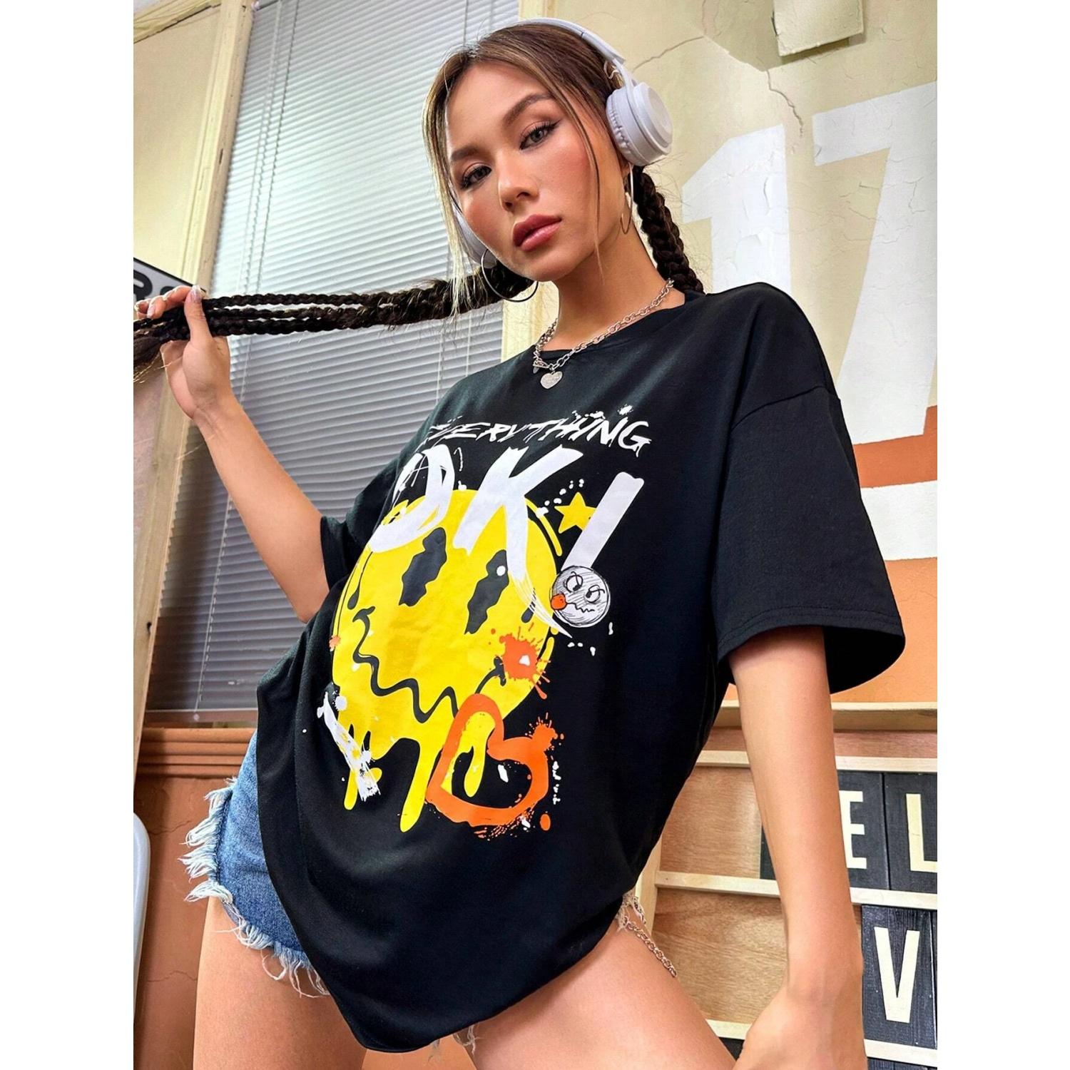 Everything Is Ok Funny Printing Female T-Shirt Fashion Casual Tshirt Street Hip Hop Short Sleeve Summer Comfortable Clothes New S чёрный
Everything Is Ok Funny Printing Female T-Shirt Fashion Casual Tshirt Street Hip Hop Short Sleeve Summer Comfortable Clothes New S чёрный