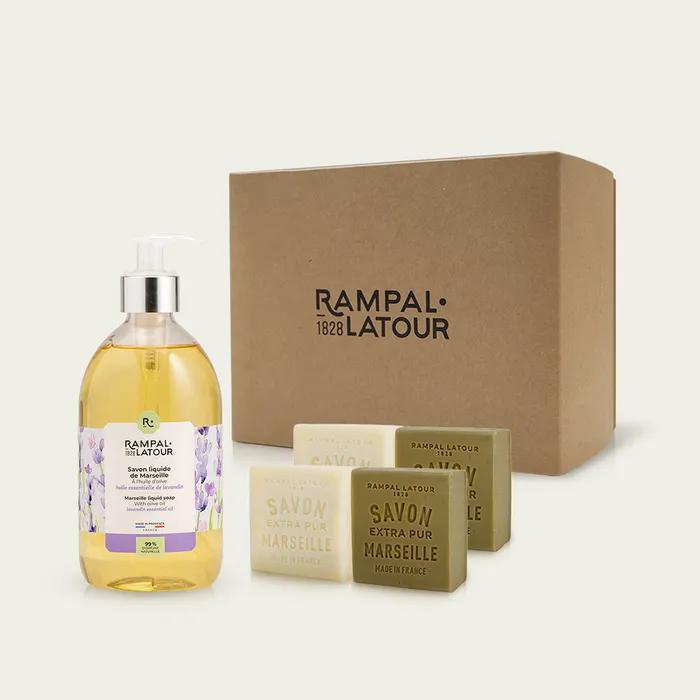 Жидкое мыло и марсельское мыло подарочный набор из 5 предметов (лаванда)
Жидкое мыло и марсельское мыло подарочный набор из 5 предметов (лаванда)