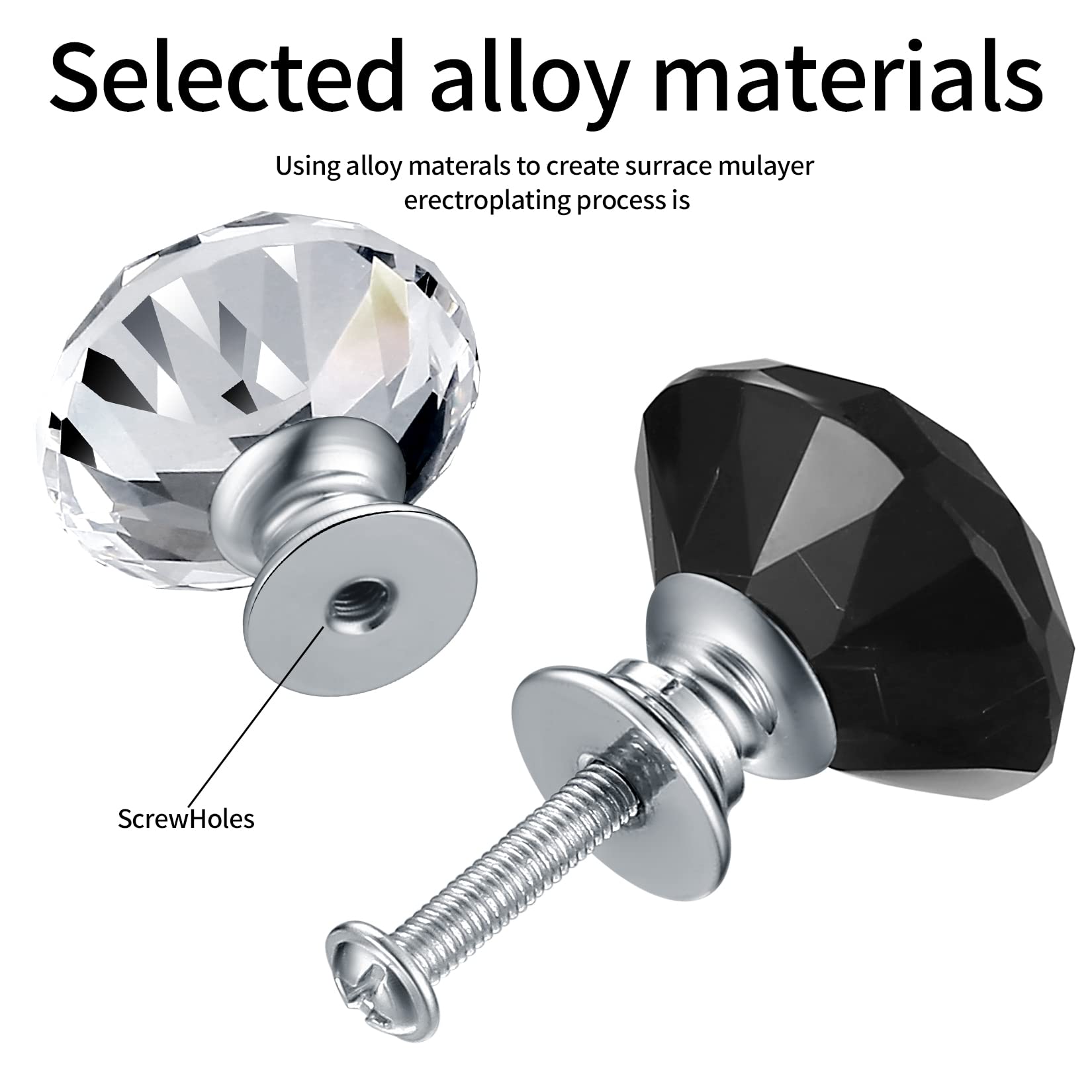 8-Pack 30mm Crystal Cabinet Knobs - Wardrobe & Furniture Pull Handles
8-Pack 30mm Crystal Cabinet Knobs - Wardrobe & Furniture Pull Handles