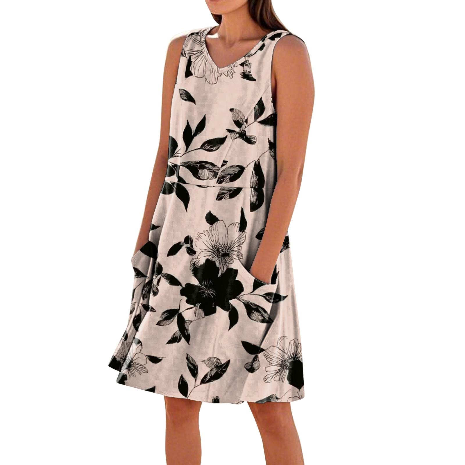 Sleeveless V Neck Casual Dress with Geometric Print and Pockets Relaxed Fit Lightweight Fabric for Women XL хаки
Sleeveless V Neck Casual Dress with Geometric Print and Pockets Relaxed Fit Lightweight Fabric for Women XL хаки