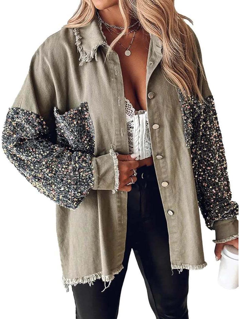 Elegant Beaded Patchwork Cardigan L армія зелений колір
Elegant Beaded Patchwork Cardigan L армія зелений колір