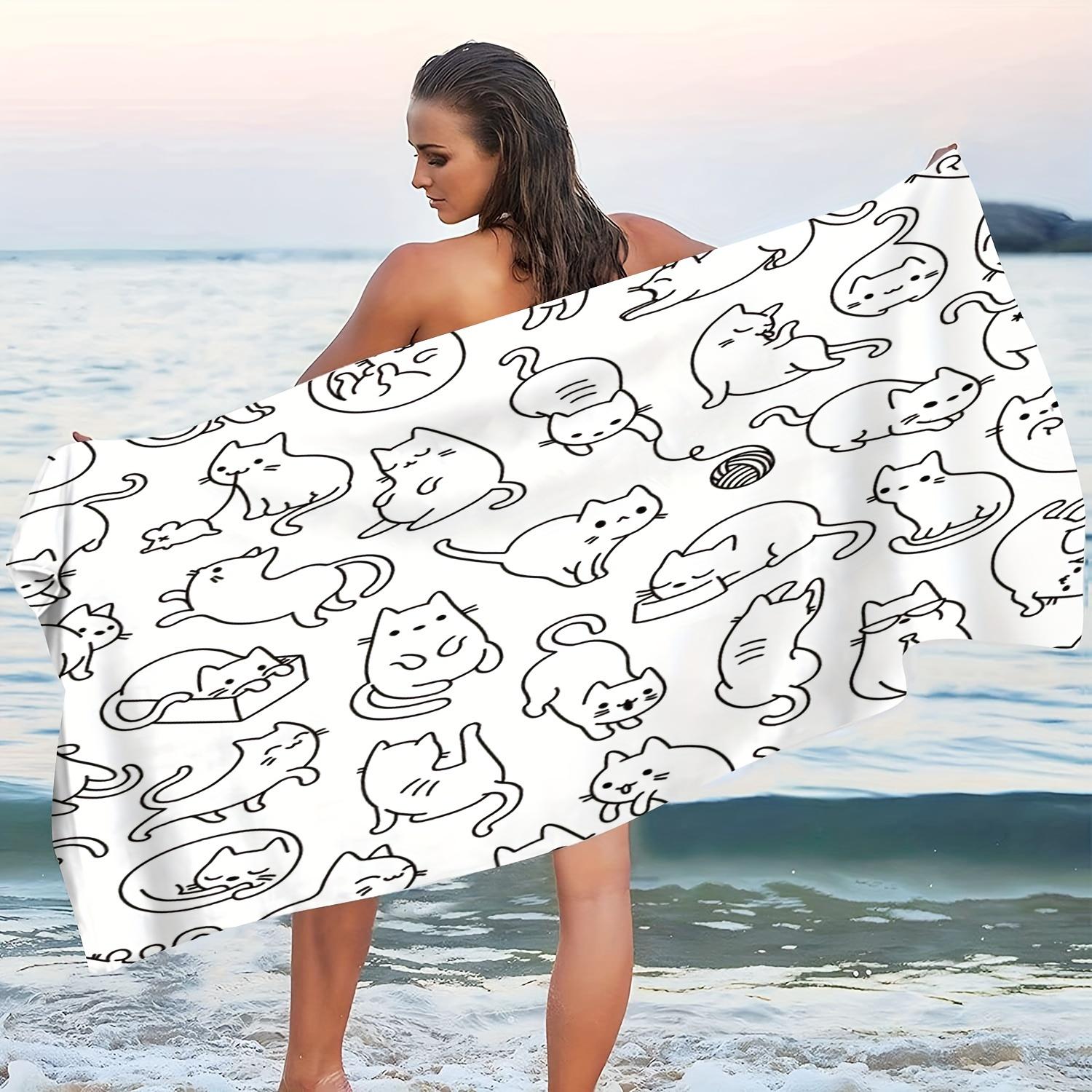 White Background Simple Line Drawing Cat Microfiber Beach Towel, Quick-Dry Summer Seaside Essential W40*H60(CM)
White Background Simple Line Drawing Cat Microfiber Beach Towel, Quick-Dry Summer Seaside Essential W40*H60(CM)