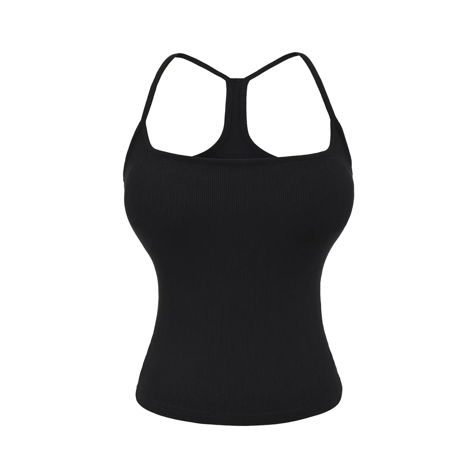 European and American Color Block Racerback Sports Bra with Thin Straps – Shockproof Camisole for Yoga, Pilates, and Running Medium чорний
European and American Color Block Racerback Sports Bra with Thin Straps – Shockproof Camisole for Yoga, Pilates, and Running Medium чорний