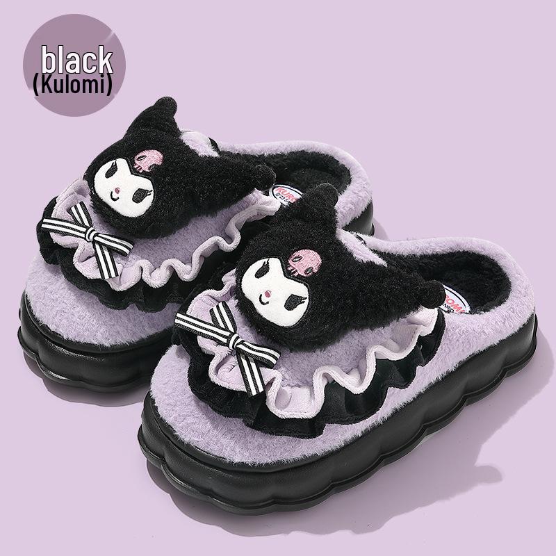 Kuromi Plush Cotton Slippers for Women - Cute, Warm, Furry Winter Footwear 40-41
Kuromi Plush Cotton Slippers for Women - Cute, Warm, Furry Winter Footwear 40-41