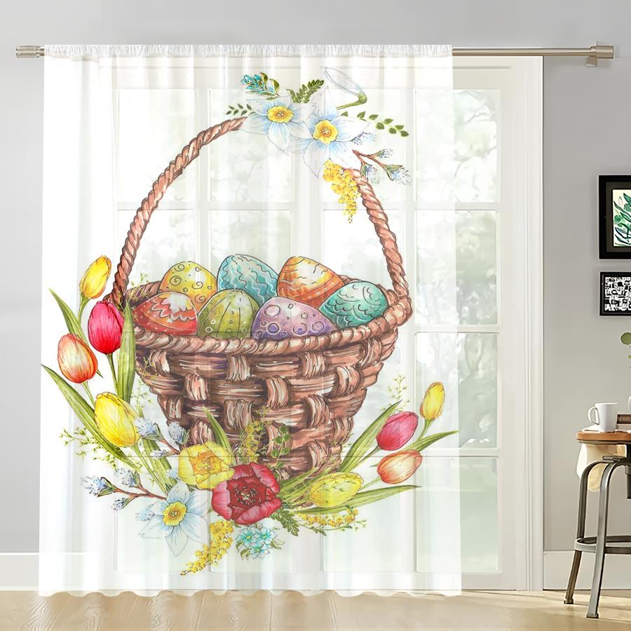 1PC transparent curtains, Easter egg flower pattern basket, suitable for bedrooms and living rooms, pole bag style 39x51in(100x130cm)&Rod Pocket&1 panel
1PC transparent curtains, Easter egg flower pattern basket, suitable for bedrooms and living rooms, pole bag style 39x51in(100x130cm)&Rod Pocket&1 panel