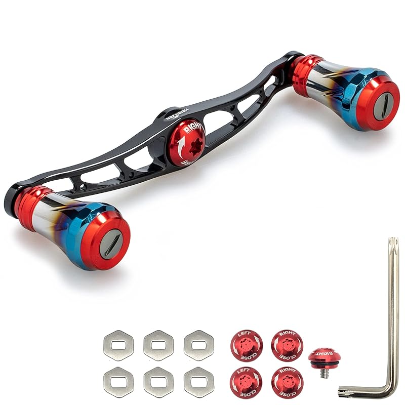 HEIGHTEN 115mm bait reel handle 9 colors 70 aviation aluminum shimano daiwa abu garcia common use bait reel for Aurora (Red & Black 06) (76)
HEIGHTEN 115mm bait reel handle 9 colors 70 aviation aluminum shimano daiwa abu garcia common use bait reel for Aurora (Red & Black 06) (76)