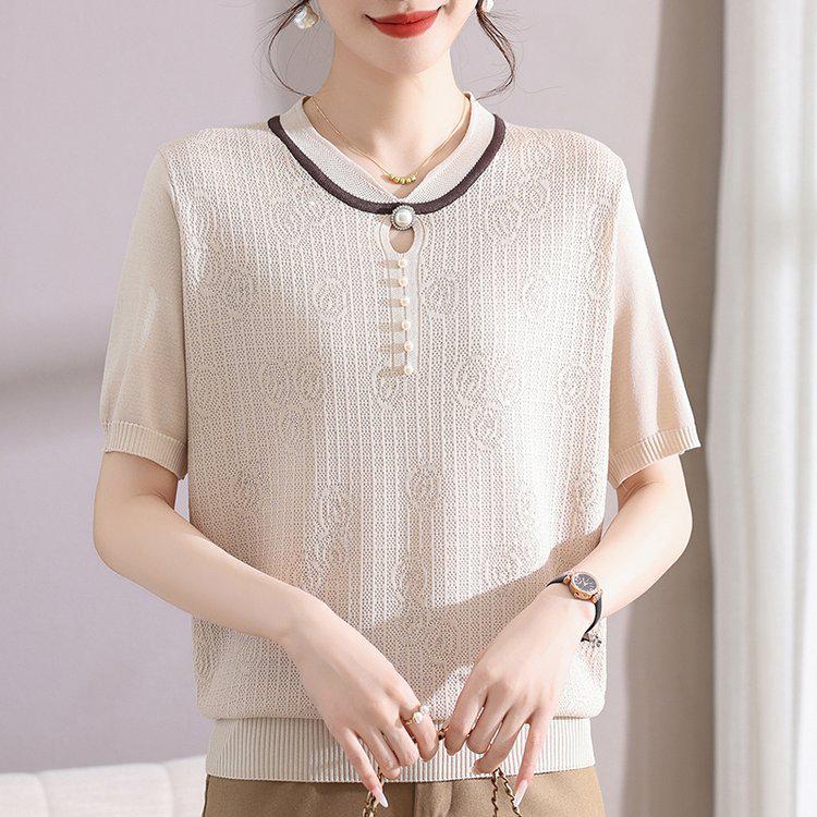 Elegant Summer Plus Size Short-Sleeve Top for Middle-Aged Women 2XL (Recommended 115-140 Jin) бежевый
Elegant Summer Plus Size Short-Sleeve Top for Middle-Aged Women 2XL (Recommended 115-140 Jin) бежевый