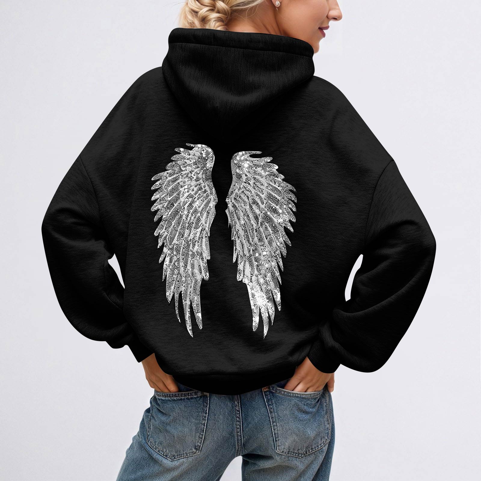 Жіночий повсякденний світшот з круглим вирізом і довгими рукавами, світшот з принтом S чорний
Жіночий повсякденний світшот з круглим вирізом і довгими рукавами, світшот з принтом S чорний