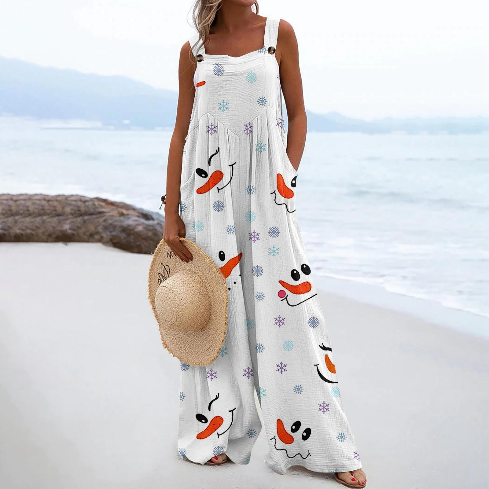 Широкий комбинезон для женщин, повседневный свободный комбинезон без рукавов с принтом и пуговицами, длинные брюки, комбинезон с карманами S белый
Широкий комбинезон для женщин, повседневный свободный комбинезон без рукавов с принтом и пуговицами, длинные брюки, комбинезон с карманами S белый