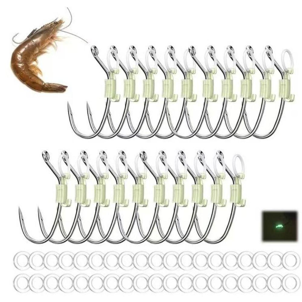 5/10/20Pcs Stainless Luminous Bait Fixed Holder Set Anti-entanglement Sharp Barbed Luminous Live Shrimp Hooks No Unhooking
5/10/20Pcs Stainless Luminous Bait Fixed Holder Set Anti-entanglement Sharp Barbed Luminous Live Shrimp Hooks No Unhooking