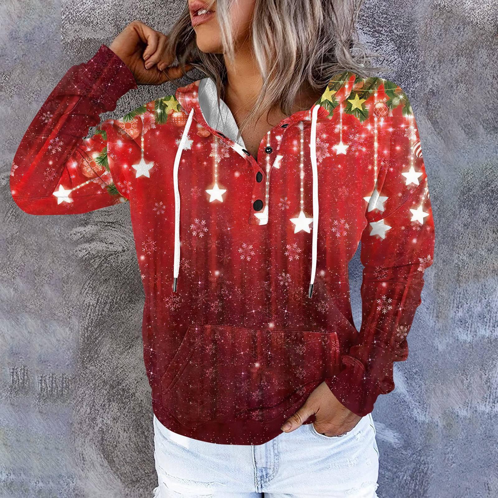 Жіночі повсякденні модні пуловери з ґудзиками та довгими рукавами з принтом XL винний
Жіночі повсякденні модні пуловери з ґудзиками та довгими рукавами з принтом XL винний