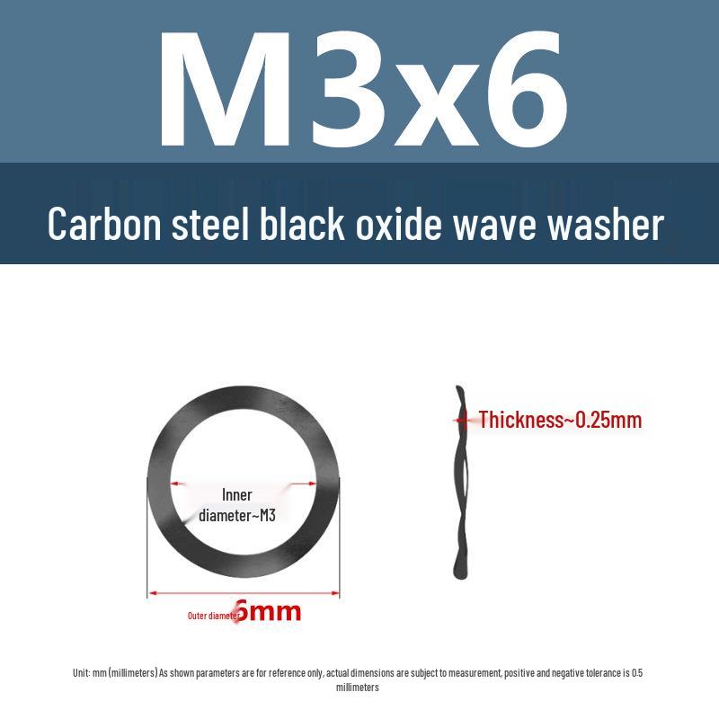 Iron Black Wave Spring Washer - M3M5 Elastic Corrugated Three-Wave Peak Pull Washer
Iron Black Wave Spring Washer - M3M5 Elastic Corrugated Three-Wave Peak Pull Washer