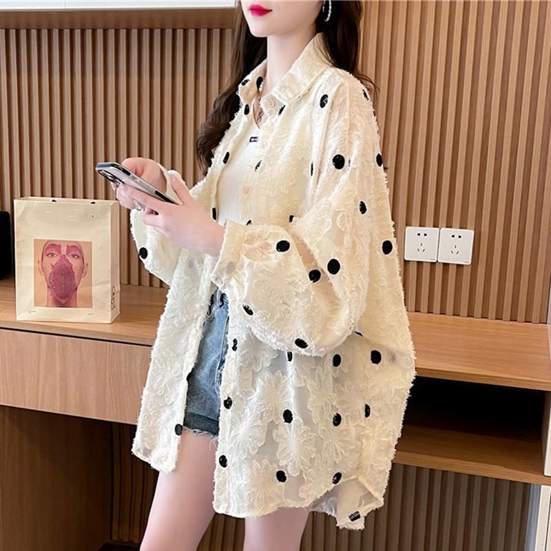 Women s Summer Polka Dot Sun Protection Shirt Lightweight Long-Sleeve Breathable Polo Collar Shirt 2XL
Women s Summer Polka Dot Sun Protection Shirt Lightweight Long-Sleeve Breathable Polo Collar Shirt 2XL
