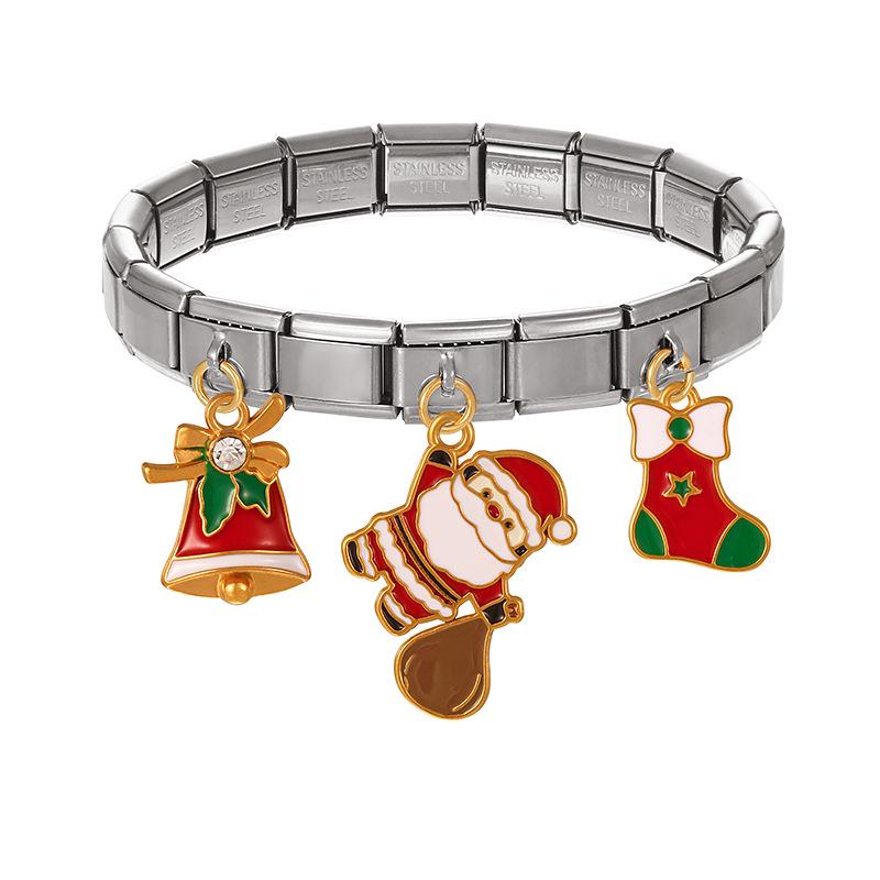 European & American Christmas Series Bracelet: Titanium Steel, Santa Claus, Tree, Red Sock, Bedside Heart Module for Women
European & American Christmas Series Bracelet: Titanium Steel, Santa Claus, Tree, Red Sock, Bedside Heart Module for Women