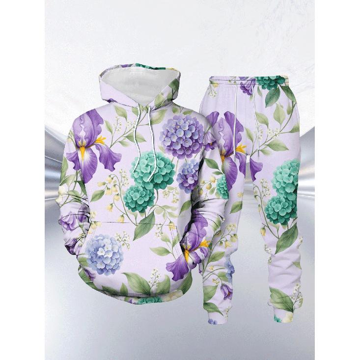 Two-Piece Casual Hoodie Set for Men Featuring a 3D Print of an Iris And Hydrangea Bouquet S
Two-Piece Casual Hoodie Set for Men Featuring a 3D Print of an Iris And Hydrangea Bouquet S