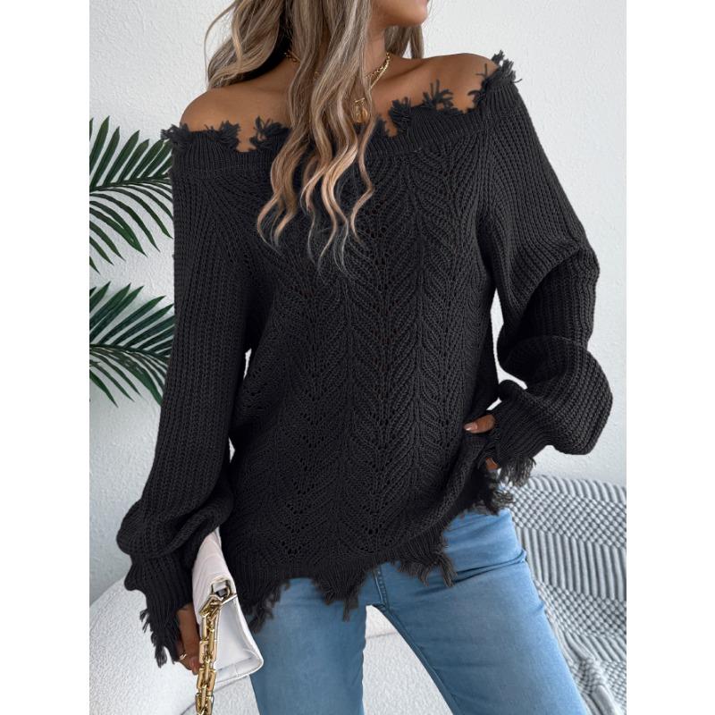 Женские однотонные пуловеры с вырезами, с длинными рукавами и открытыми плечами для осени и зимы XL чёрный
Женские однотонные пуловеры с вырезами, с длинными рукавами и открытыми плечами для осени и зимы XL чёрный