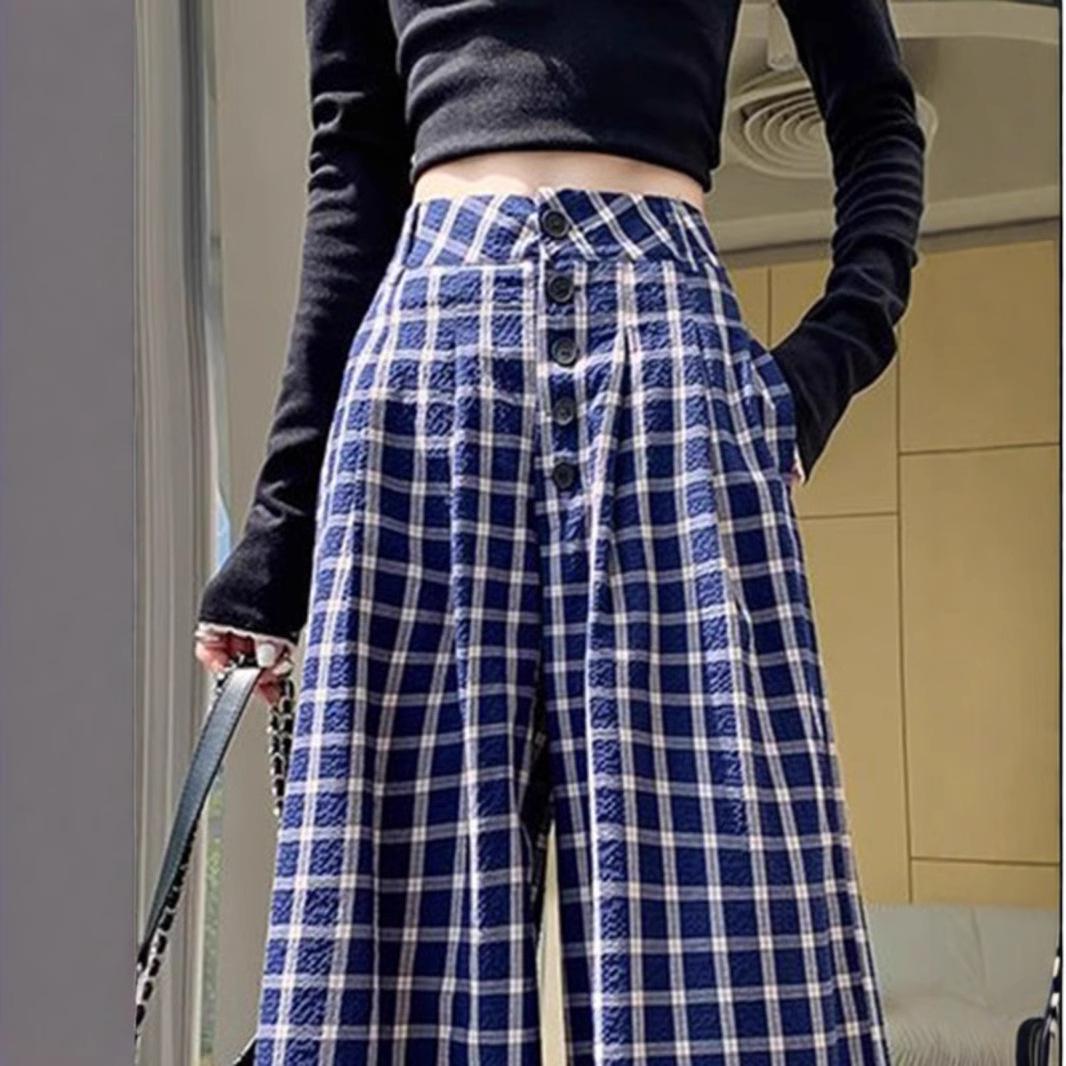 2025 Women s Blue Plaid Wide-Leg Pants - Retro Style Inspired by Zhao Lusi for Spring and Autumn M (96-105 lbs)
2025 Women s Blue Plaid Wide-Leg Pants - Retro Style Inspired by Zhao Lusi for Spring and Autumn M (96-105 lbs)