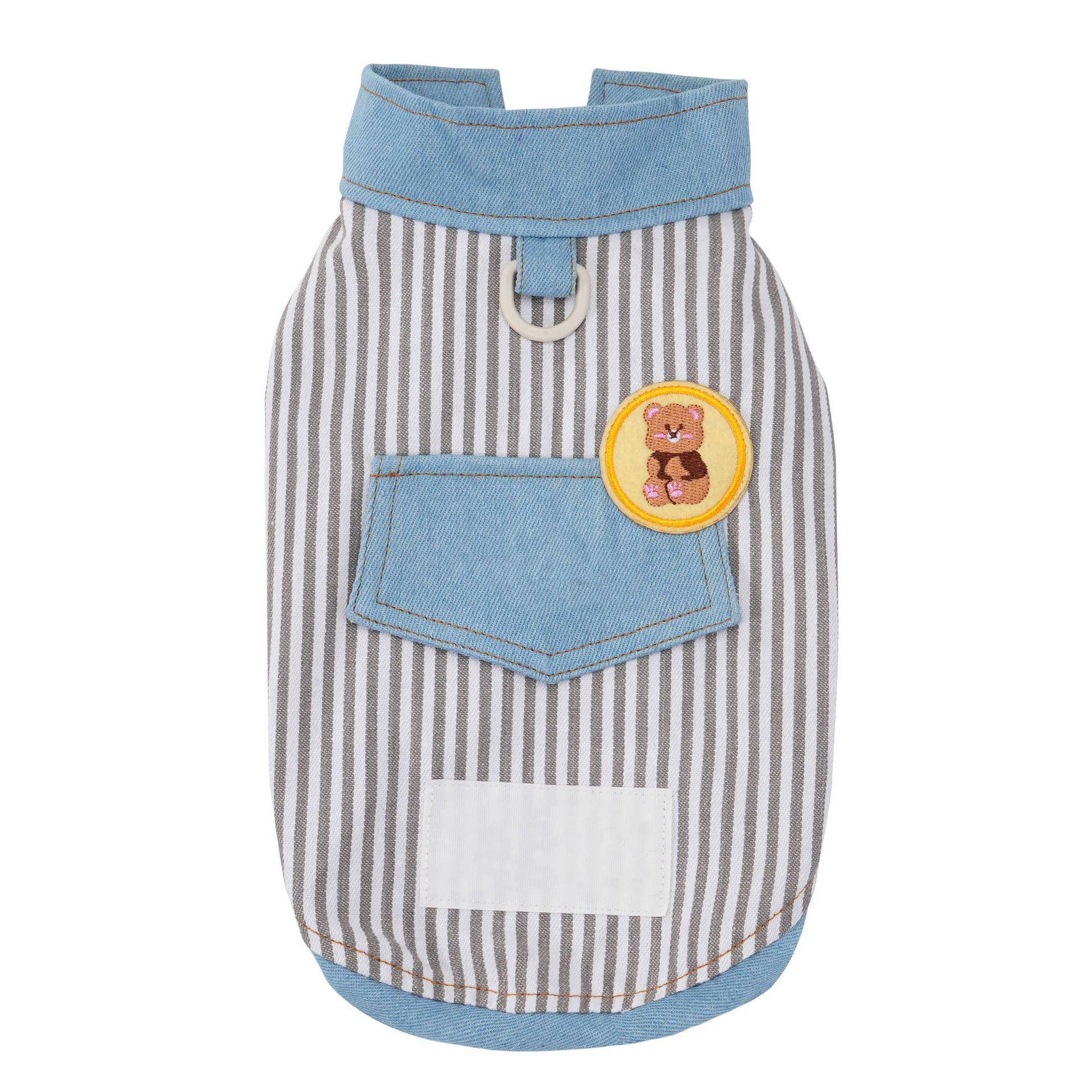 Breathable Striped Denim Pet Shirt with Pocket and D-Ring for Small Dogs and Cats Lightweight Spring Summer Pet Clothing S
Breathable Striped Denim Pet Shirt with Pocket and D-Ring for Small Dogs and Cats Lightweight Spring Summer Pet Clothing S