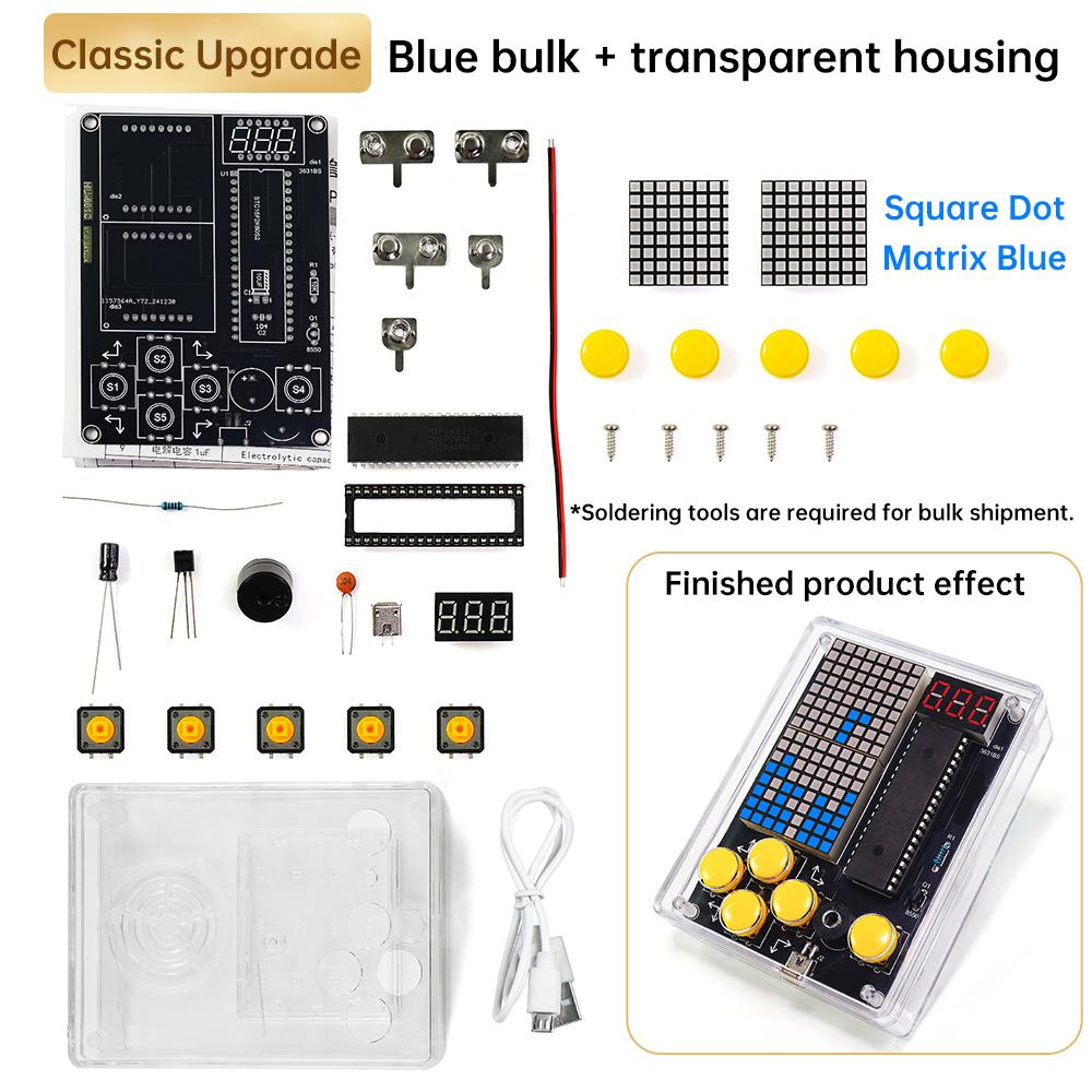 Upgraded Pixel Game Console Electronic DIY Kit 51 Single Chip Computer Puzzle Game Electronic DIY Welding Exercises
Upgraded Pixel Game Console Electronic DIY Kit 51 Single Chip Computer Puzzle Game Electronic DIY Welding Exercises