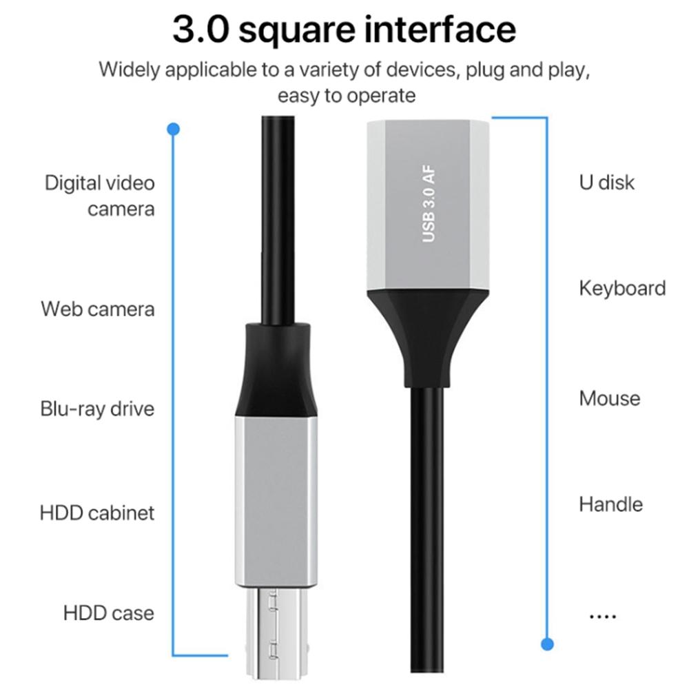 0.5m Type-C 3.1 to USB 3.0 Male Square Port Data Transmission Extension Cable for Printer As Shown A
0.5m Type-C 3.1 to USB 3.0 Male Square Port Data Transmission Extension Cable for Printer As Shown A