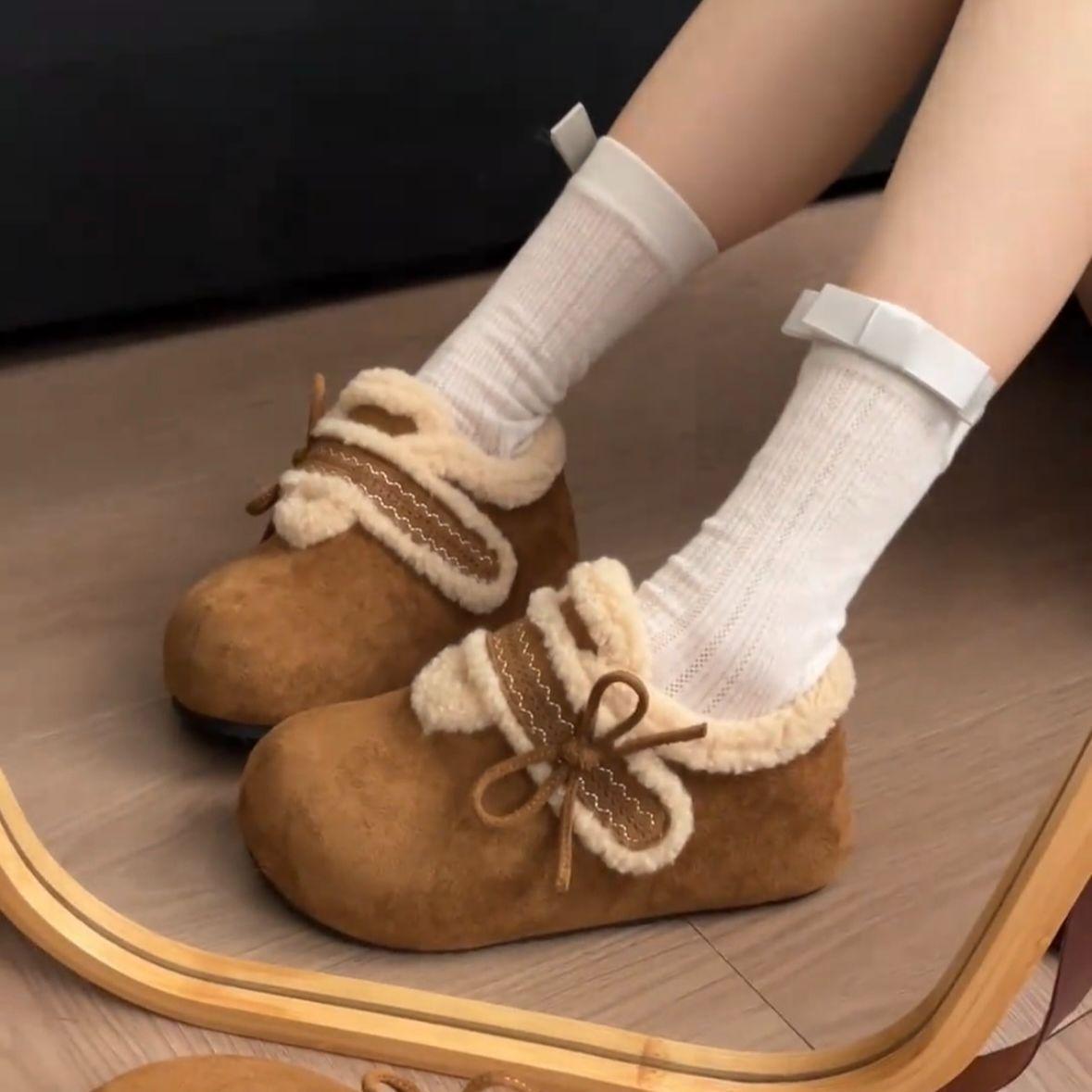 Bow Birkenstocks Daily Winter College Wind Heightening Versatile Fluffy Embroidered Cotton Shoes 40
Bow Birkenstocks Daily Winter College Wind Heightening Versatile Fluffy Embroidered Cotton Shoes 40