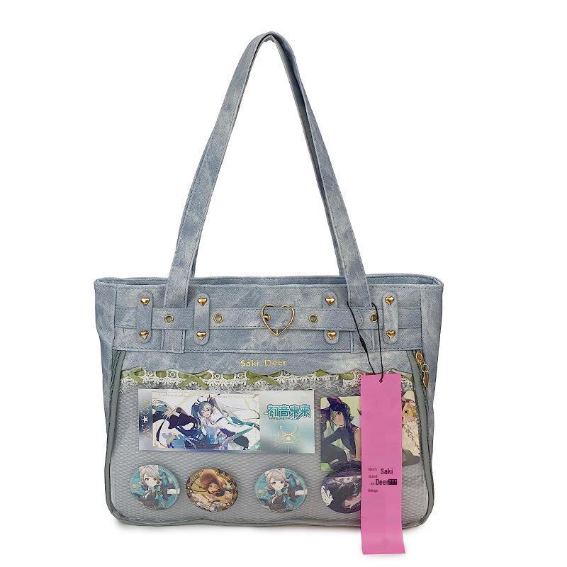 Японская Панк Готика Ита-сумка - Большая Вместимость ПУ Сумка-тоут на Плечо с Кнопкой-значком.
Японская Панк Готика Ита-сумка - Большая Вместимость ПУ Сумка-тоут на Плечо с Кнопкой-значком.