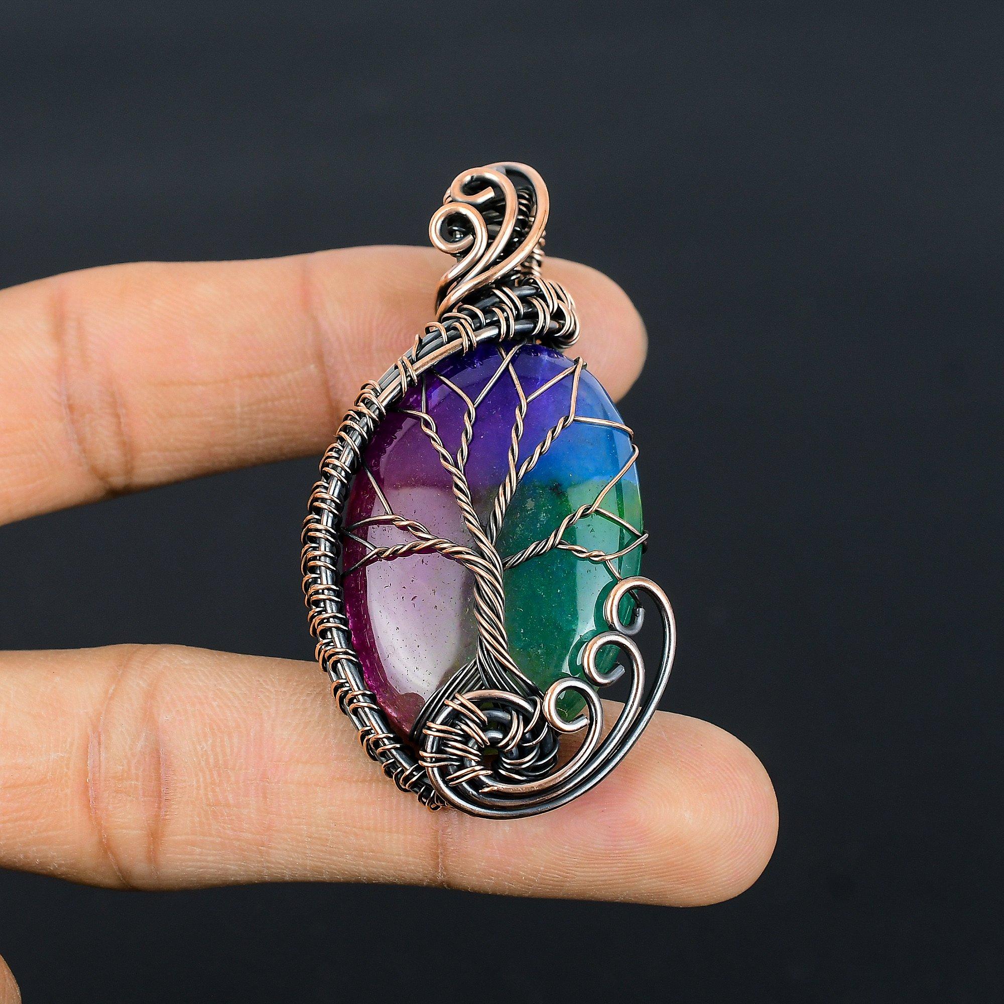 Tree Of Life Rainbow Solar Quartz 999 Copper Wire Wrapped Pendant, Handmade Gemstone Pendant Jewelry, Gifts For Wife Brand New Pendant 2.55 Inches
Tree Of Life Rainbow Solar Quartz 999 Copper Wire Wrapped Pendant, Handmade Gemstone Pendant Jewelry, Gifts For Wife Brand New Pendant 2.55 Inches