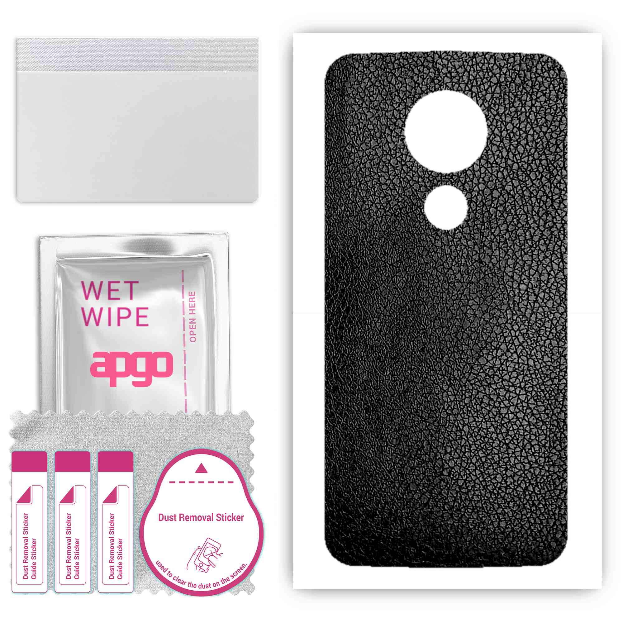 Apgo Protective Skin Sticker for the back compatible with Motorola Moto G7 Power, Wrap Film, Foil, Vinyl - Pattern Black Leather
Apgo Protective Skin Sticker for the back compatible with Motorola Moto G7 Power, Wrap Film, Foil, Vinyl - Pattern Black Leather
