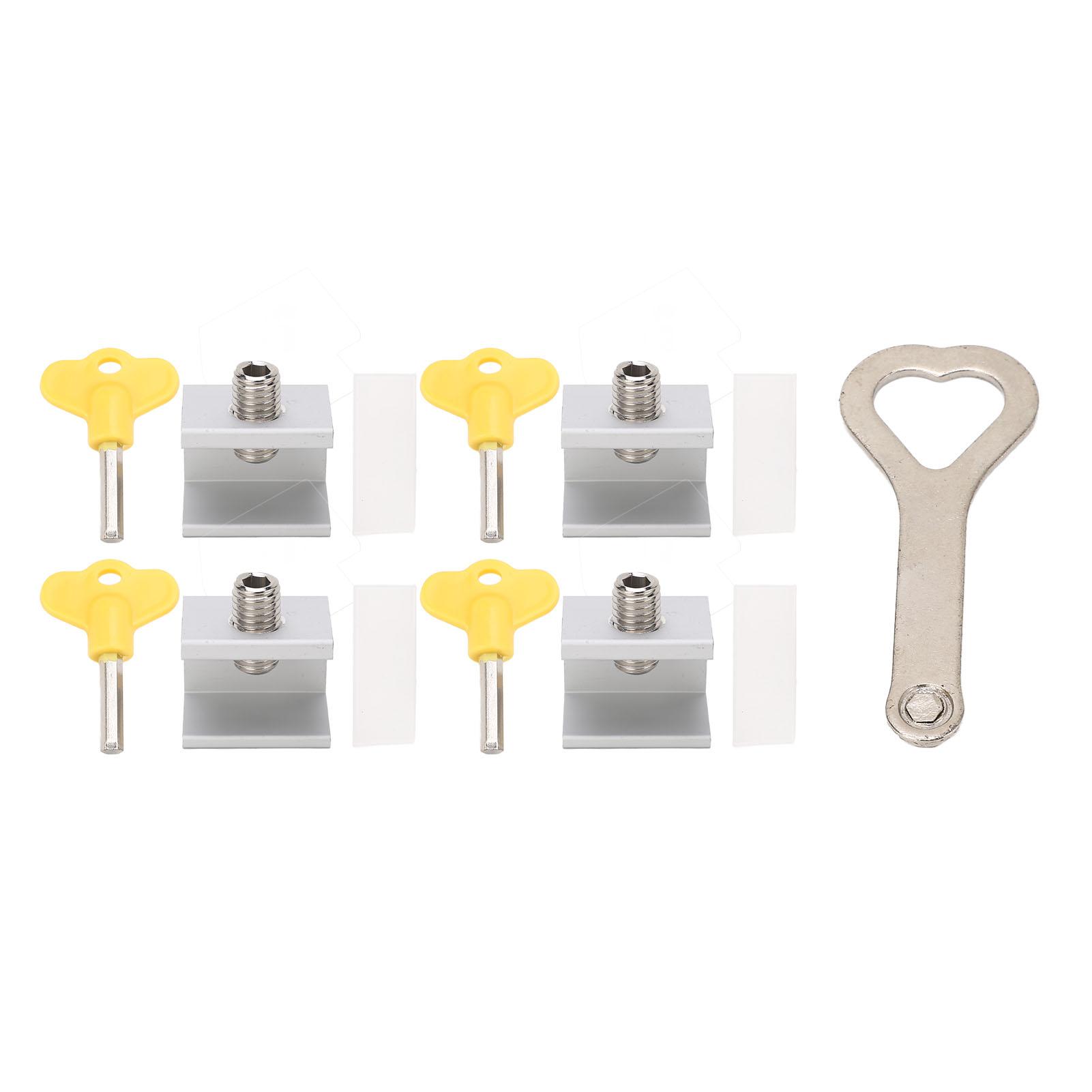 4 Set Sliding Window Lock Door Limit Stopper Aluminum Alloy with 1 Key for Safety
4 Set Sliding Window Lock Door Limit Stopper Aluminum Alloy with 1 Key for Safety