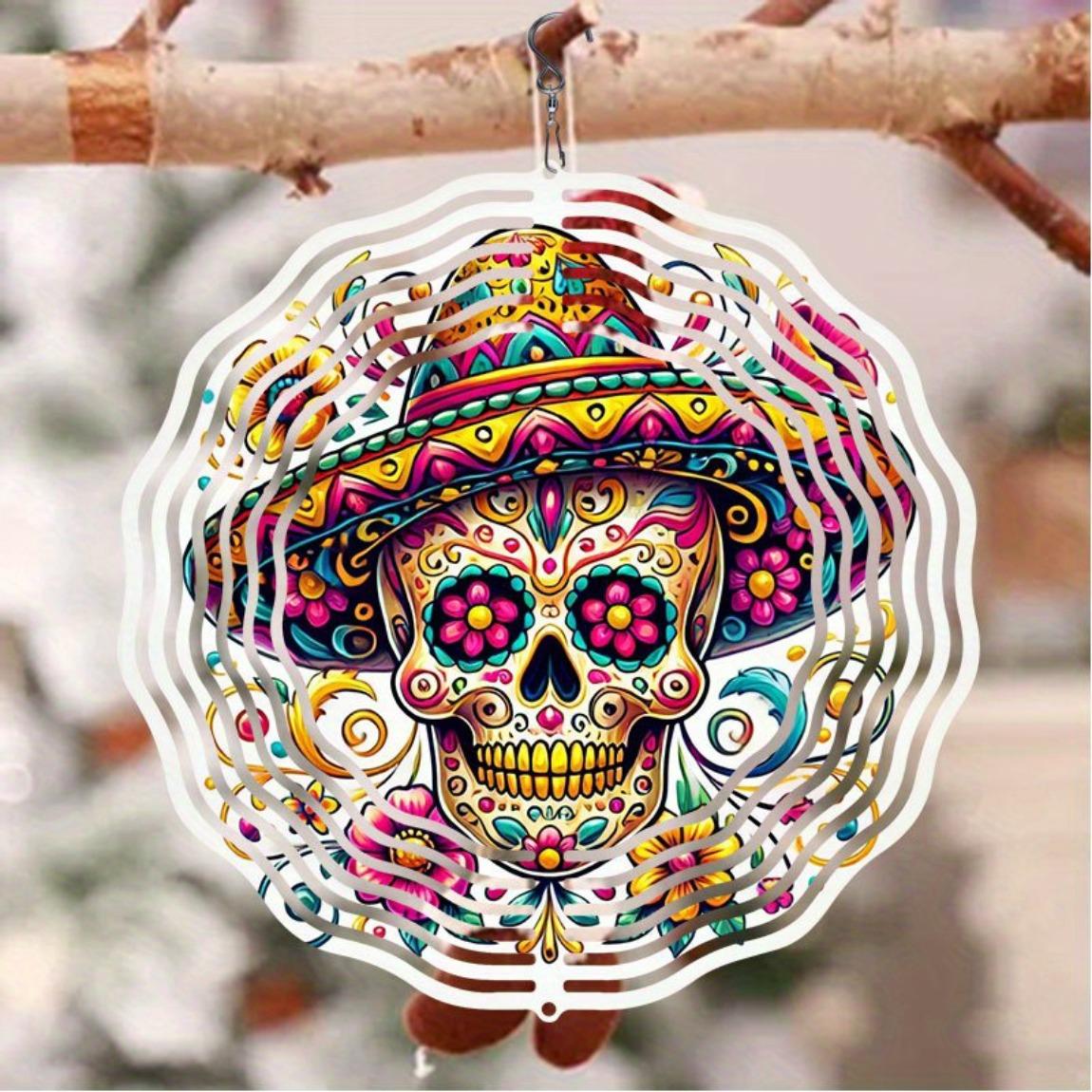 Colorful Day of the Dead Floral Sugar Skull Wind Spinner Outdoor Garden Decor Metal Art No Batteries Needed Ideal Gift for Outside
Colorful Day of the Dead Floral Sugar Skull Wind Spinner Outdoor Garden Decor Metal Art No Batteries Needed Ideal Gift for Outside