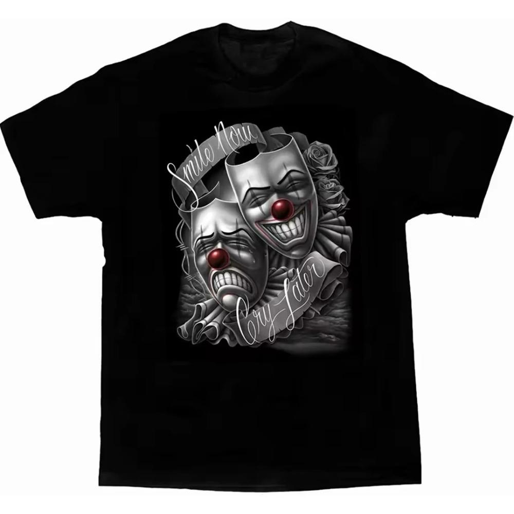 Футболки с коротким рукавом и круглым вырезом Мужская одежда Homme Mens New In Top Smile Now Cry Later Drama Mask Lowrider Chicano Art T-Shirt XXXXL
Футболки с коротким рукавом и круглым вырезом Мужская одежда Homme Mens New In Top Smile Now Cry Later Drama Mask Lowrider Chicano Art T-Shirt XXXXL
