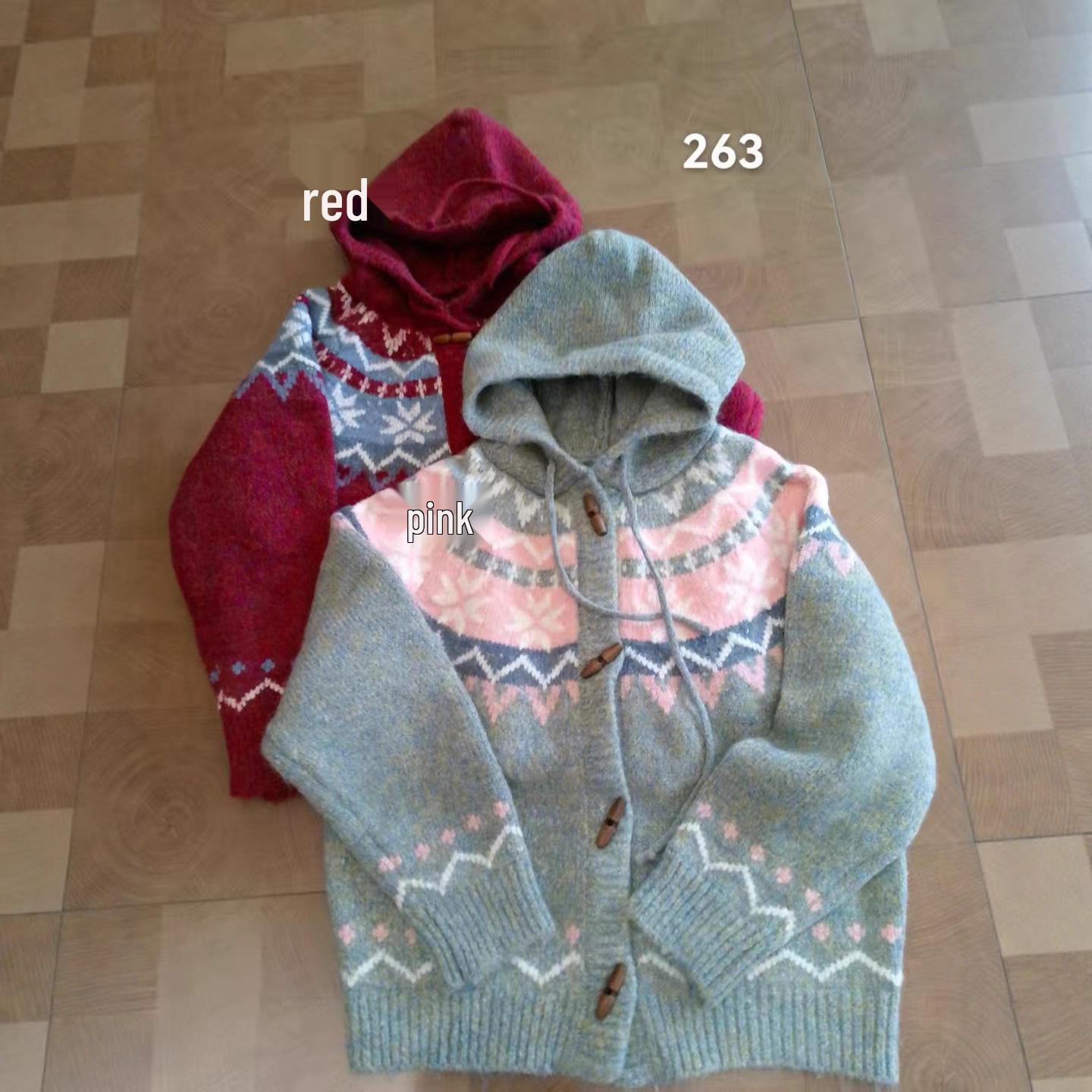 Women s Fair Isle Hooded Toggle Sweater Coat - Autumn Winter Knit Cardigan, Loose Fit, Thickened One Size рожевий
Women s Fair Isle Hooded Toggle Sweater Coat - Autumn Winter Knit Cardigan, Loose Fit, Thickened One Size рожевий