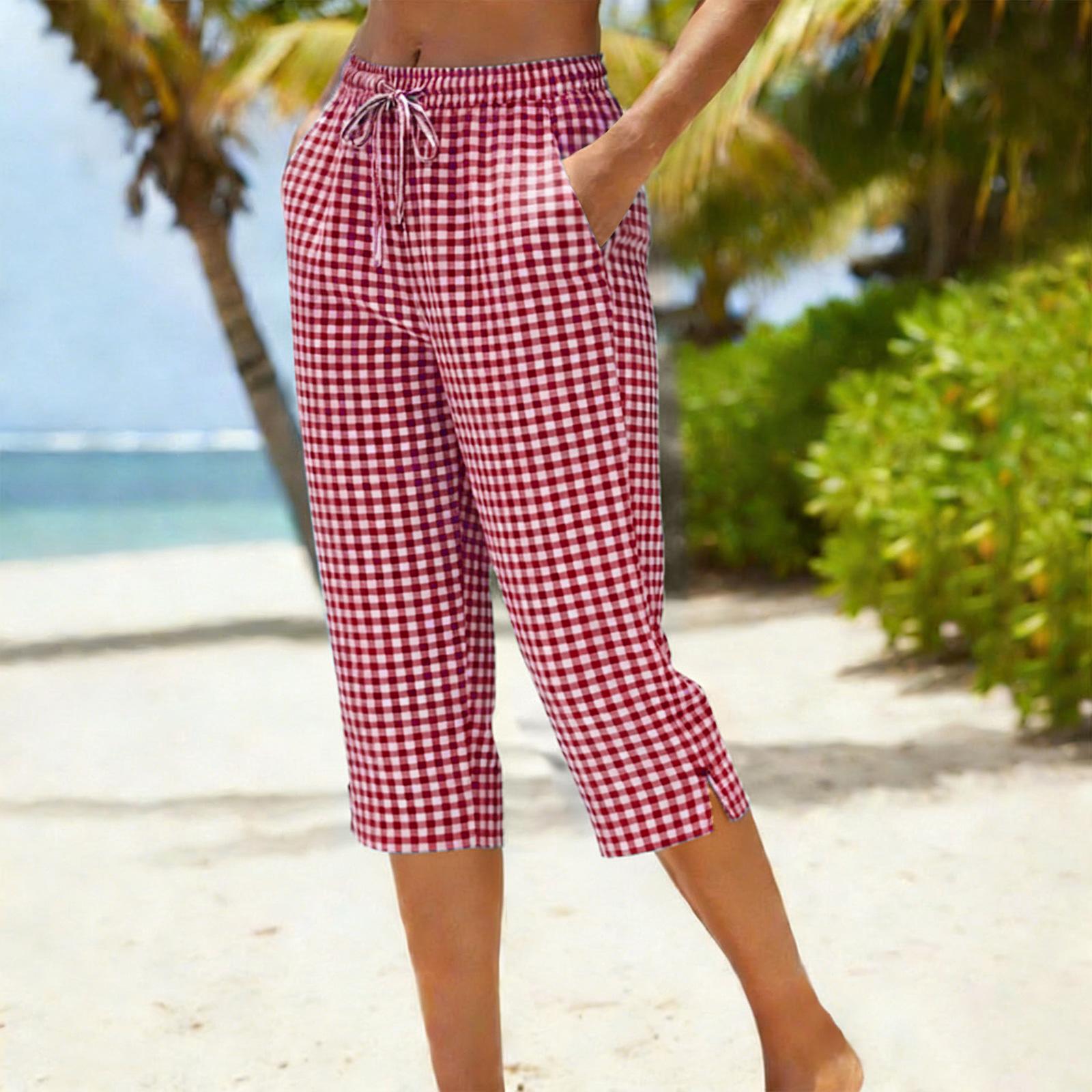 Women s Fashion Plaid Print Elastic Waist Tie-Down Loose Casual Seven-Eighths 7/10 Pants XXL червоний
Women s Fashion Plaid Print Elastic Waist Tie-Down Loose Casual Seven-Eighths 7/10 Pants XXL червоний