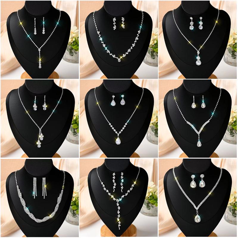 Elegant Bridal Jewelry Set: Rhinestone Zircon Necklace & High-End Wedding Dress Accessories Style 8 Silver
Elegant Bridal Jewelry Set: Rhinestone Zircon Necklace & High-End Wedding Dress Accessories Style 8 Silver