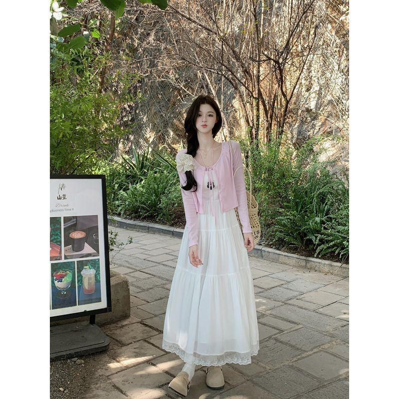 mm Thank You for Your Plus size Chubby Girl Temperament Age-Reducing Cardigan Korean Series White Sling Lace Stitching One-piece Dress set Women Cardigan XL
mm Thank You for Your Plus size Chubby Girl Temperament Age-Reducing Cardigan Korean Series White Sling Lace Stitching One-piece Dress set Women Cardigan XL